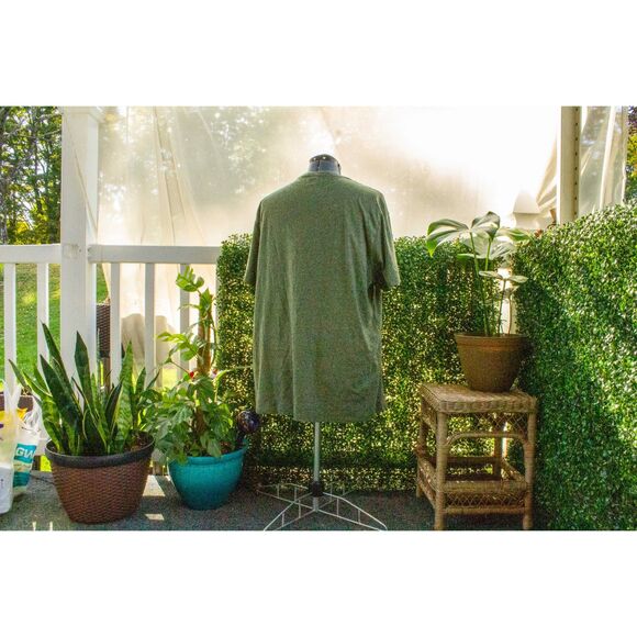 2XL Men’s Soft Washed Heathered Green Stretchy Comfortable Light Tee Shirt - Picture 4 of 5